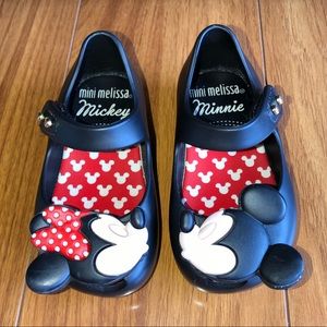 Mickey and Minnie Kissing Mini Melissa Flats